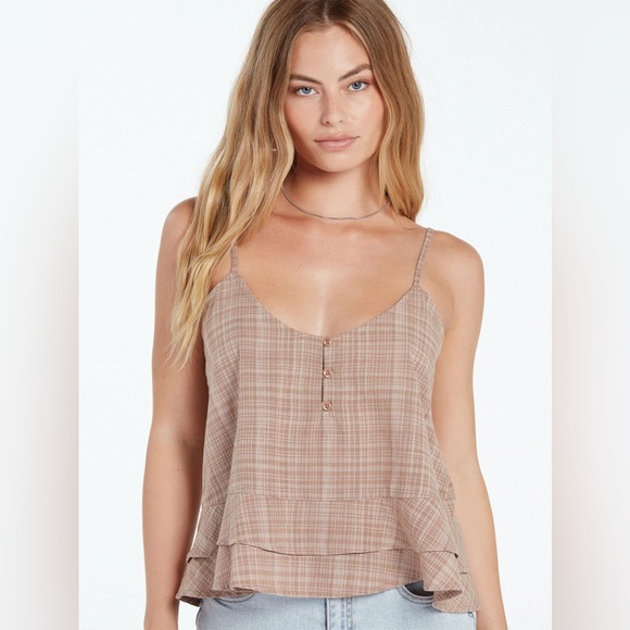 NWT Volcom Island Crush Cami Stone - Picture 4 of 4